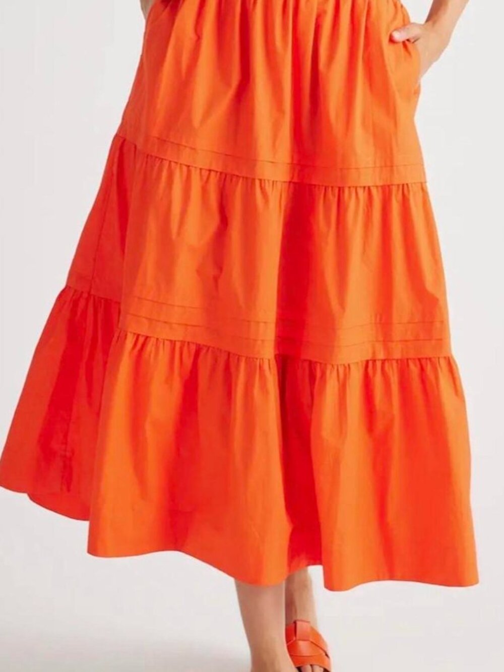 Quince Organic Cotton Poplin Tiered Skirt